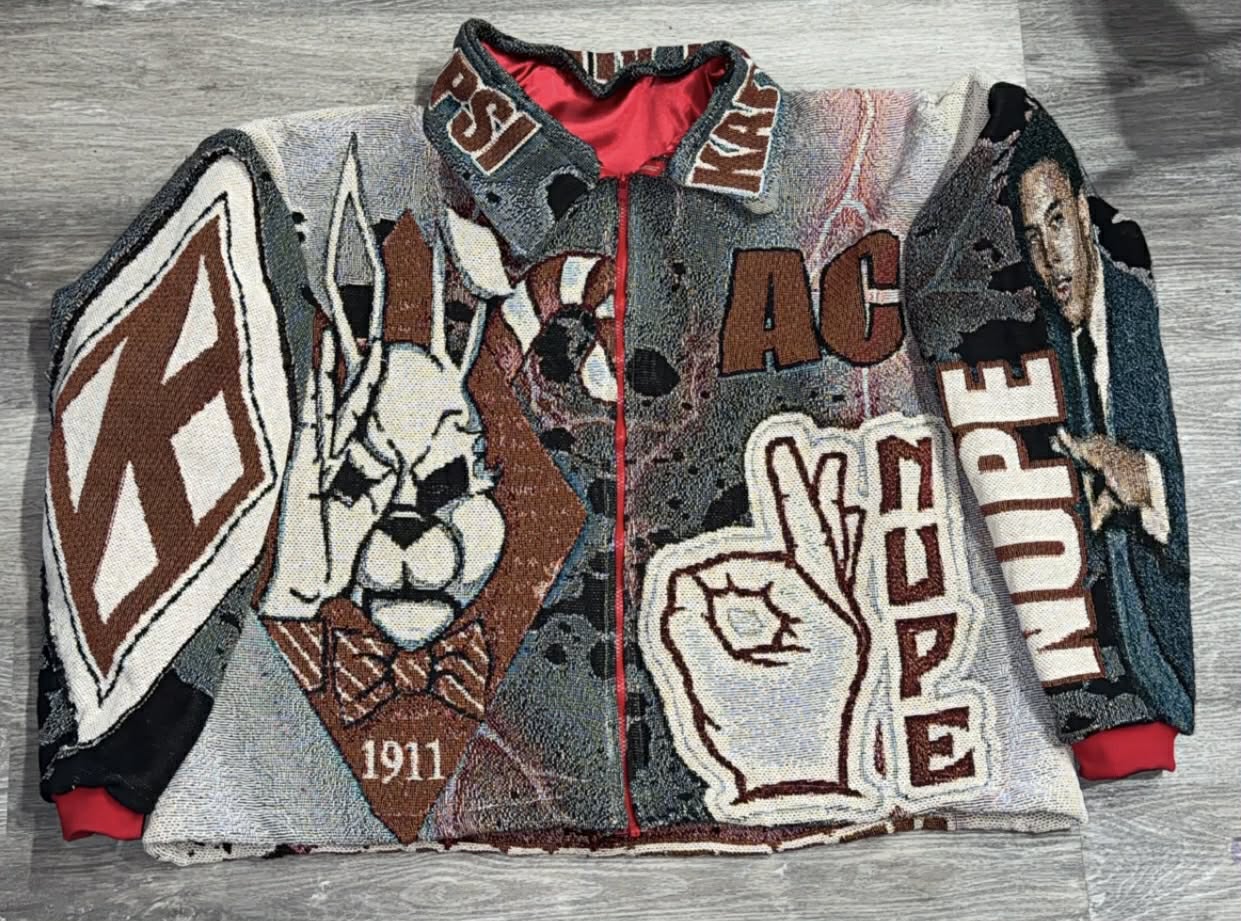 Tapestry Zip Up W/ Collar