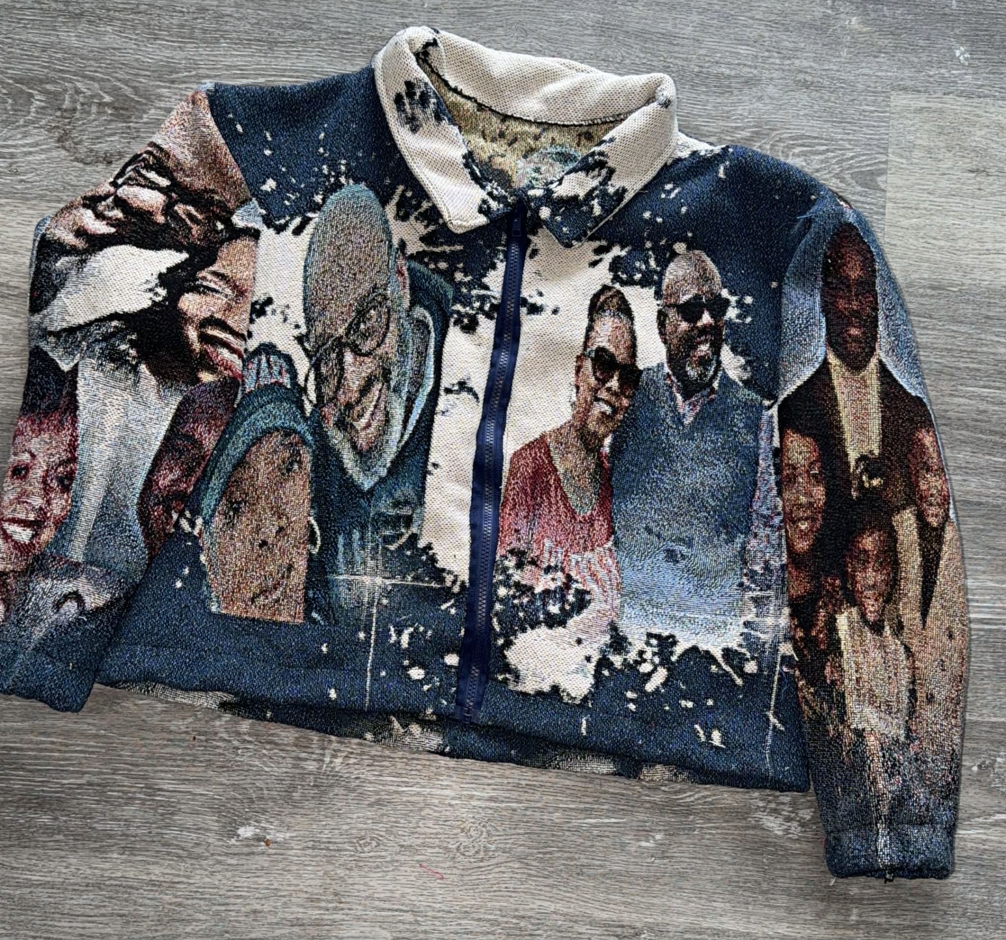 Tapestry Zip Up W/ Collar